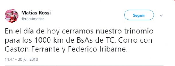 El anuncio en su cuenta de Twitter
