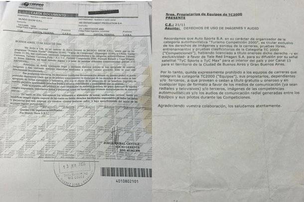 Carta documento enviada por Mundo Show (Sociedad anónima dueña de carburando)